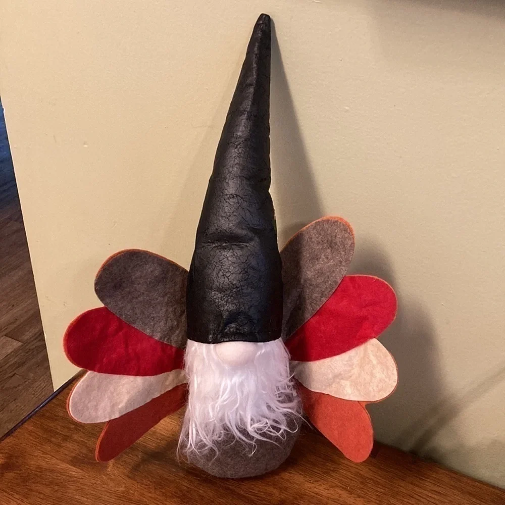 NWT!  FALL FOR YOU Thanksgiving Felted STUFFED Turkey Gnome